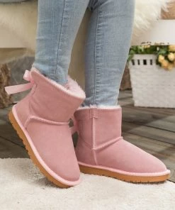 XH SMAIBULUN UGG™ | Ribbon Butterfly Bow-Back Faux Fur-Lined Suede Boots New In Shoes 23 XH SMAIBULUN UGG™ | Ribbon Butterfly Bow-Back Faux Fur-Lined Suede Boots New In Shoes