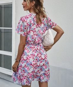 DY New In Clothing LUISA Floral Print Mini Dress - Pink 11 DY New In Clothing LUISA Floral Print Mini Dress - Pink