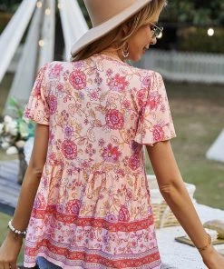 DY JEN BOHO TOP - PINK 12 DY JEN BOHO TOP - PINK