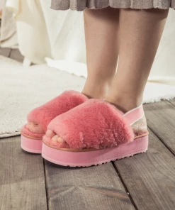 XH NEW ARRIVALS SMAIBULUN UGG™ | Soft Woolen Fluffy Disco Sandals Slippers - Pink