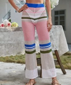 MY NEW ARRIVALS BEE CROCHET WIDE LEG PANTS - PINK 11 MY NEW ARRIVALS BEE CROCHET WIDE LEG PANTS - PINK