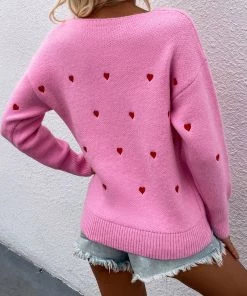 MY Smaibulun | Valentine Hearts Low V Neck Knit Sweater - Pink NEW ARRIVALS 11 MY Smaibulun | Valentine Hearts Low V Neck Knit Sweater - Pink NEW ARRIVALS