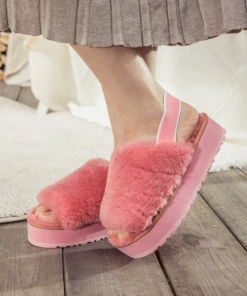 XH NEW ARRIVALS SMAIBULUN UGG™ | Soft Woolen Fluffy Disco Sandals Slippers - Pink