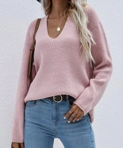MY Smaibulun | Pink Marjorie V-neck Knit Sweater 13 MY Smaibulun | Pink Marjorie V-neck Knit Sweater