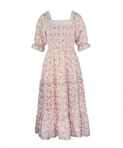 DY NEW ARRIVALS OWENA Square Neck Midi Dress - Pink