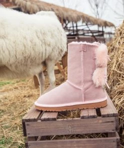XH SMAIBULUN UGG™ | Back Woollen Bow Suede Boots – Dusty Pink 17 XH SMAIBULUN UGG™ | Back Woollen Bow Suede Boots – Dusty Pink