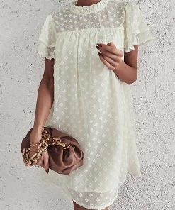 DY LOIDA Swiss Dot Tunic Dress - Pistachio New In Clothing 10 DY LOIDA Swiss Dot Tunic Dress - Pistachio New In Clothing