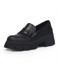Jady Rose JadyRose | Chunky Heel Genuine Leather Loafer - Black