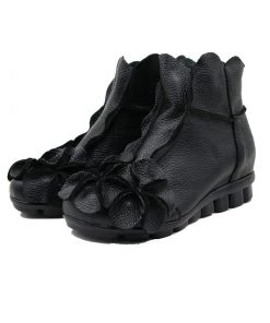 XR Shoes Rumour Has It | Flower Head Accent Sharon Leather Ankle Boots