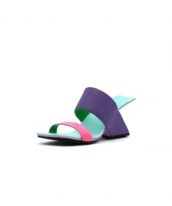 Jady Rose JadyRose | Signature Open-Heel Leather Slide Sandal - Purple New In Shoes