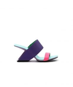 Jady Rose JadyRose | Signature Open-Heel Leather Slide Sandal - Purple New In Shoes