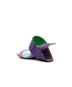 Jady Rose JadyRose | Signature Open-Heel Leather Slide Sandal - Purple New In Shoes