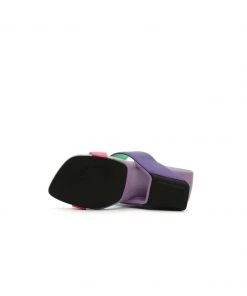 Jady Rose JadyRose | Signature Open-Heel Leather Slide Sandal - Purple New In Shoes