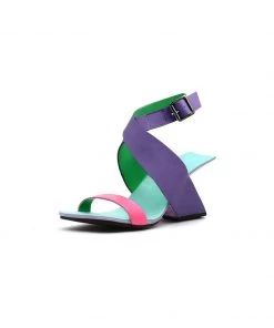 Jady Rose S/S 2022 Twist Strap Open-Heel Leather Slide Sandal - JadyRose