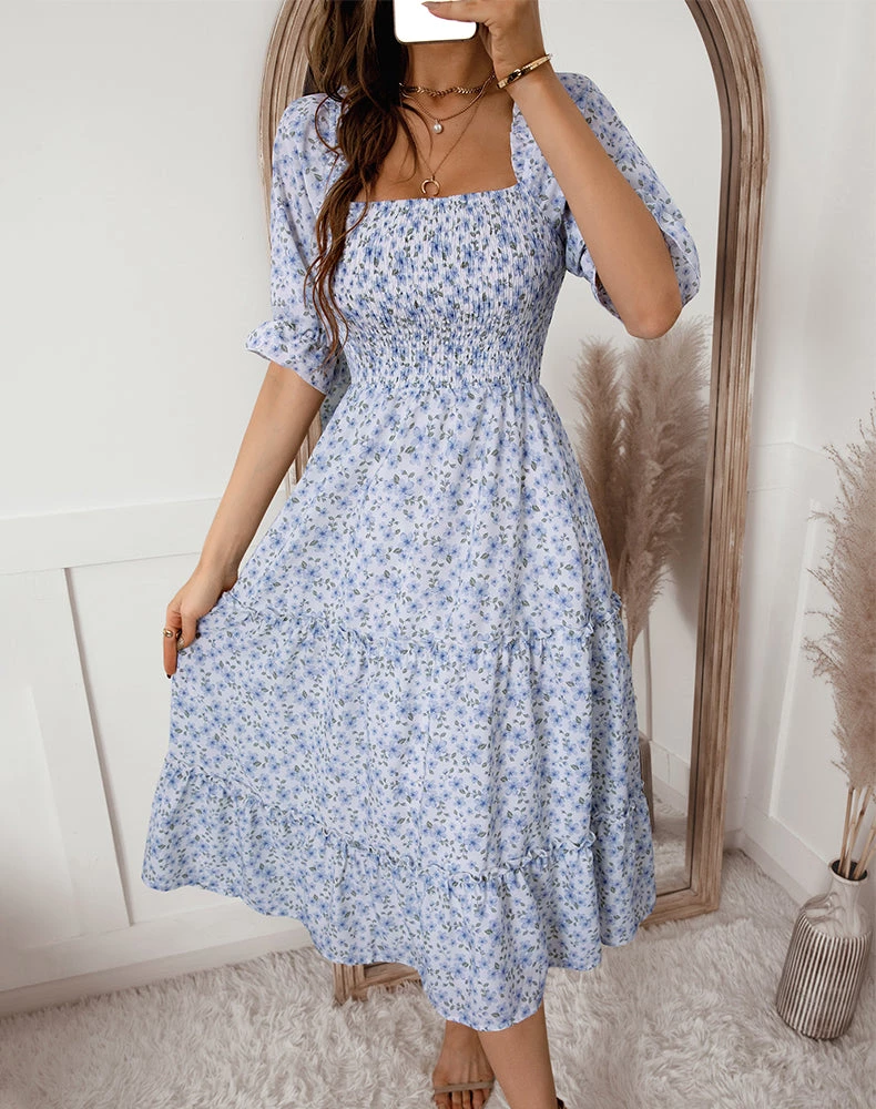 DY New In Clothing OWENA Square Neck Midi Dress - Purple 1 DY New In Clothing OWENA Square Neck Midi Dress - Purple