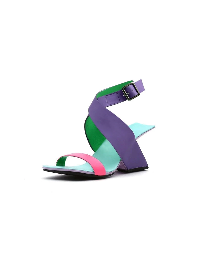 Jady Rose NEW ARRIVALS JadyRose | Twist Strap Open-Heel Leather Slide Sandal - Purple 1 Jady Rose NEW ARRIVALS JadyRose | Twist Strap Open-Heel Leather Slide Sandal - Purple