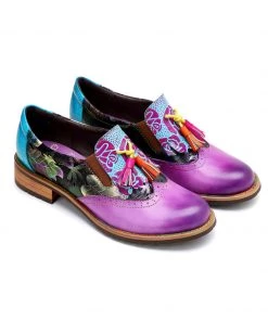 New In Shoes SOFFIA | Purple Tassel Detailed Genuine Leather Oxford Shoes