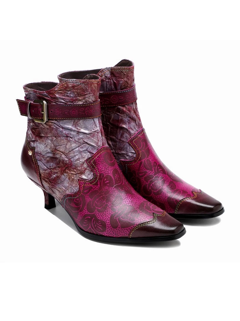 Purple Rose Distress Made Bootie - Soffia 1 Purple Rose Distress Made Bootie - Soffia
