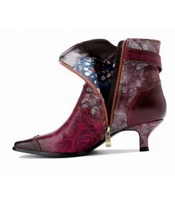 Purple Rose Distress Made Bootie - Soffia