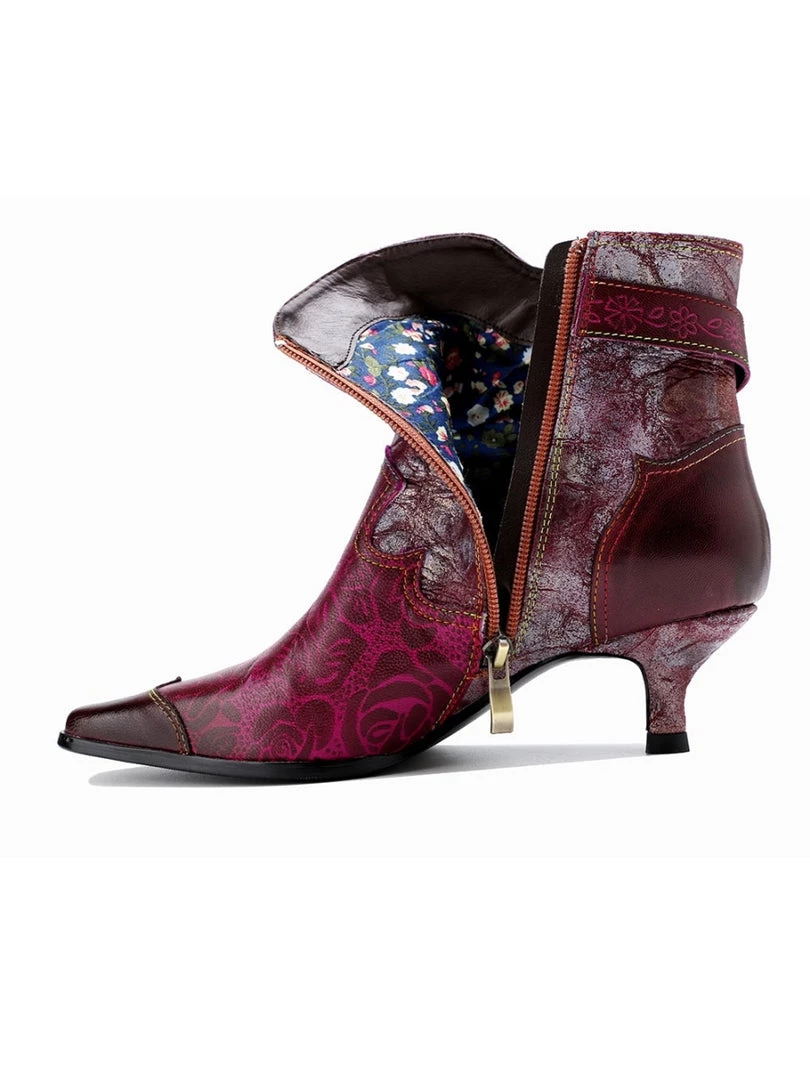 Purple Rose Distress Made Bootie - Soffia 2 Purple Rose Distress Made Bootie - Soffia