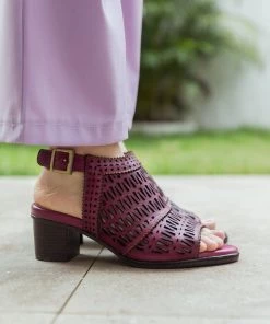RXD SOFFIA | Mulberry Perforated Slingback Leather Sandal