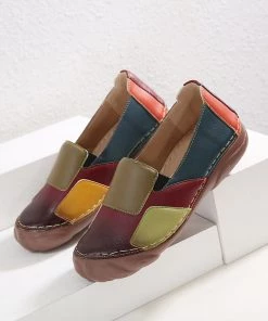 Splicing Contrast Non-skid Loafer - SIKETU