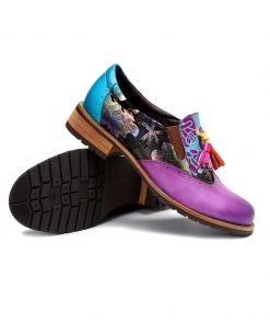 New In Shoes SOFFIA | Purple Tassel Detailed Genuine Leather Oxford Shoes