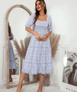 DY New In Clothing OWENA Square Neck Midi Dress - Purple 11 DY New In Clothing OWENA Square Neck Midi Dress - Purple