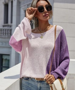 MY Smaibulun | GRANIA Two Tone Color Block Knit Sweater - Purple 9 MY Smaibulun | GRANIA Two Tone Color Block Knit Sweater - Purple