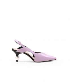 Jady Rose NEW ARRIVALS JadyRose | Pearl Kitten Heel Leather Slingback Lalic