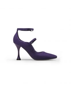Jady Rose JadyRose | Scalloped Edges-Curve Shaped Leather Ankle Strap - Purple NEW ARRIVALS