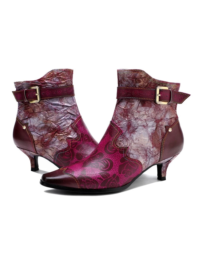 Purple Rose Distress Made Bootie - Soffia 4 Purple Rose Distress Made Bootie - Soffia