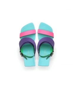 Jady Rose NEW ARRIVALS JadyRose | Twist Strap Open-Heel Leather Slide Sandal - Purple 9 Jady Rose NEW ARRIVALS JadyRose | Twist Strap Open-Heel Leather Slide Sandal - Purple