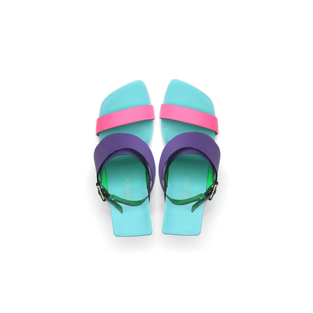 Jady Rose NEW ARRIVALS JadyRose | Twist Strap Open-Heel Leather Slide Sandal - Purple 5 Jady Rose NEW ARRIVALS JadyRose | Twist Strap Open-Heel Leather Slide Sandal - Purple