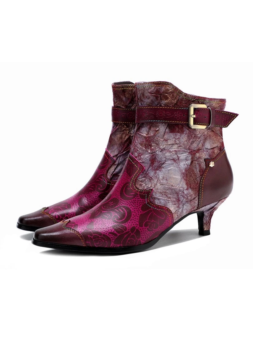 Purple Rose Distress Made Bootie - Soffia 5 Purple Rose Distress Made Bootie - Soffia