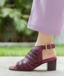 RXD SOFFIA | Mulberry Perforated Slingback Leather Sandal