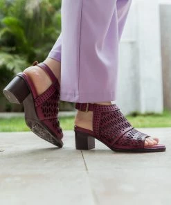 RXD SOFFIA | Mulberry Perforated Slingback Leather Sandal