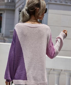 MY Smaibulun | GRANIA Two Tone Color Block Knit Sweater - Purple 13 MY Smaibulun | GRANIA Two Tone Color Block Knit Sweater - Purple