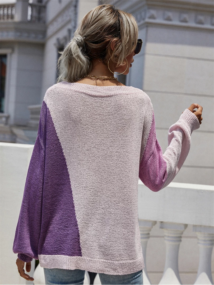 MY Smaibulun | GRANIA Two Tone Color Block Knit Sweater - Purple 7 MY Smaibulun | GRANIA Two Tone Color Block Knit Sweater - Purple