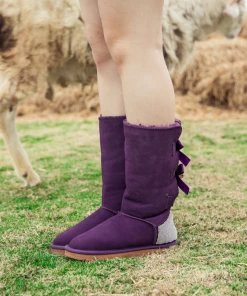 YL En Bloom | Purple Patch Work Combat Ankle Boot