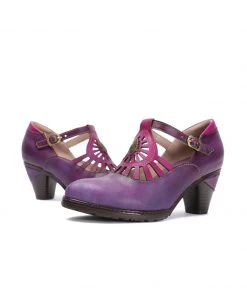 RXD NEW ARRIVALS SOFFIA | Purple Genuine Leather Cut Out Vintage Mary Jane Heeled Pumps 17 RXD NEW ARRIVALS SOFFIA | Purple Genuine Leather Cut Out Vintage Mary Jane Heeled Pumps