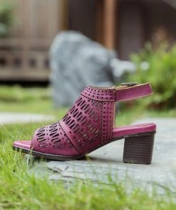 RXD SOFFIA | Mulberry Perforated Slingback Leather Sandal