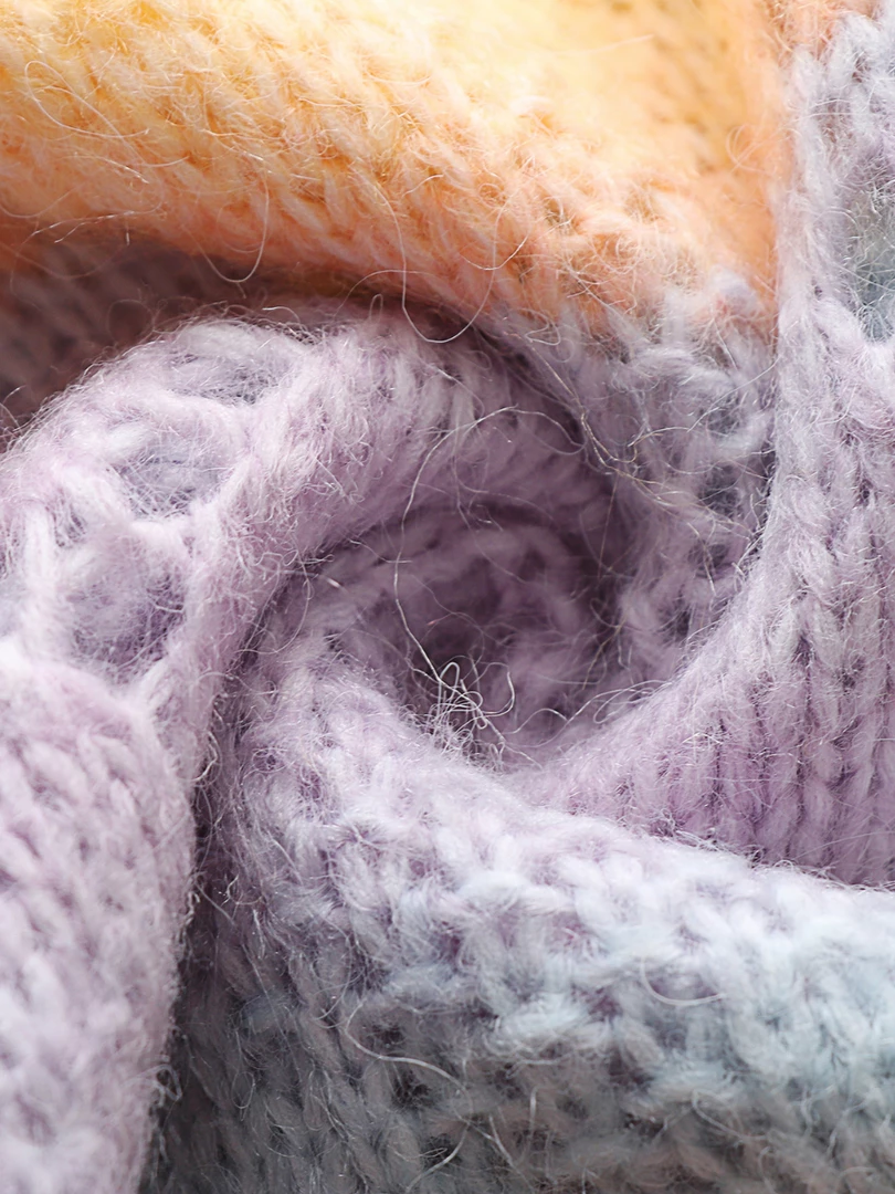 MY Smaibulun | Tie-Dye V Neck Heart Perforation Sweater - Pink Clothing 4 MY Smaibulun | Tie-Dye V Neck Heart Perforation Sweater - Pink Clothing