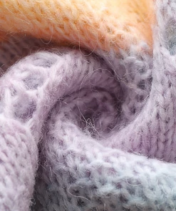 MY Smaibulun | Pink V Neck Heart Perforation Tie-Dye Sweater New In Clothing