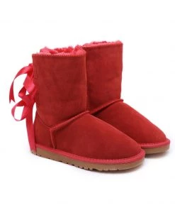 XH SMAIBULUN UGG™ | Back Ribbon Double-Bow Suede Boots 32 XH SMAIBULUN UGG™ | Back Ribbon Double-Bow Suede Boots