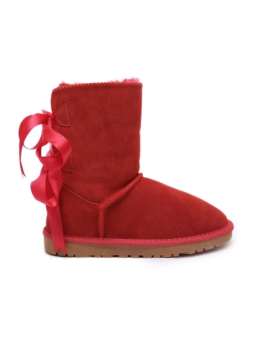 XH SMAIBULUN UGG™ | Back Ribbon Double-Bow Suede Boots 16 XH SMAIBULUN UGG™ | Back Ribbon Double-Bow Suede Boots