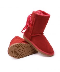 XH SMAIBULUN UGG™ | Back Ribbon Double-Bow Suede Boots 35 XH SMAIBULUN UGG™ | Back Ribbon Double-Bow Suede Boots