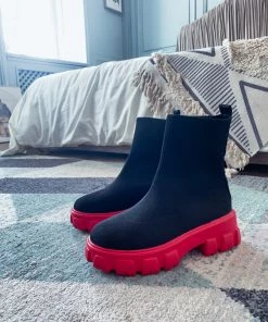 YL New In Shoes En Bloom | Red Ugly Sole Sock Boots