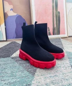YL New In Shoes En Bloom | Red Ugly Sole Sock Boots