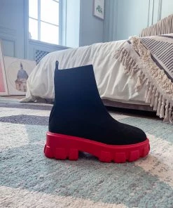 YL New In Shoes En Bloom | Red Ugly Sole Sock Boots
